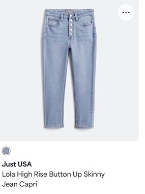 Just USA High-Rise Button-Fly Denim Jeans in Light Blue Wash